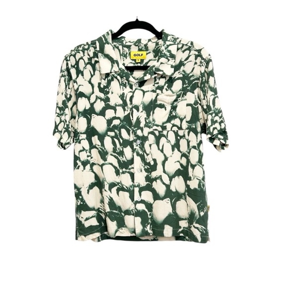 Golf Wang Other - Golf Wang Crowd Rayon Men's Short Sleeve Button Down Shirt Size Small Collared